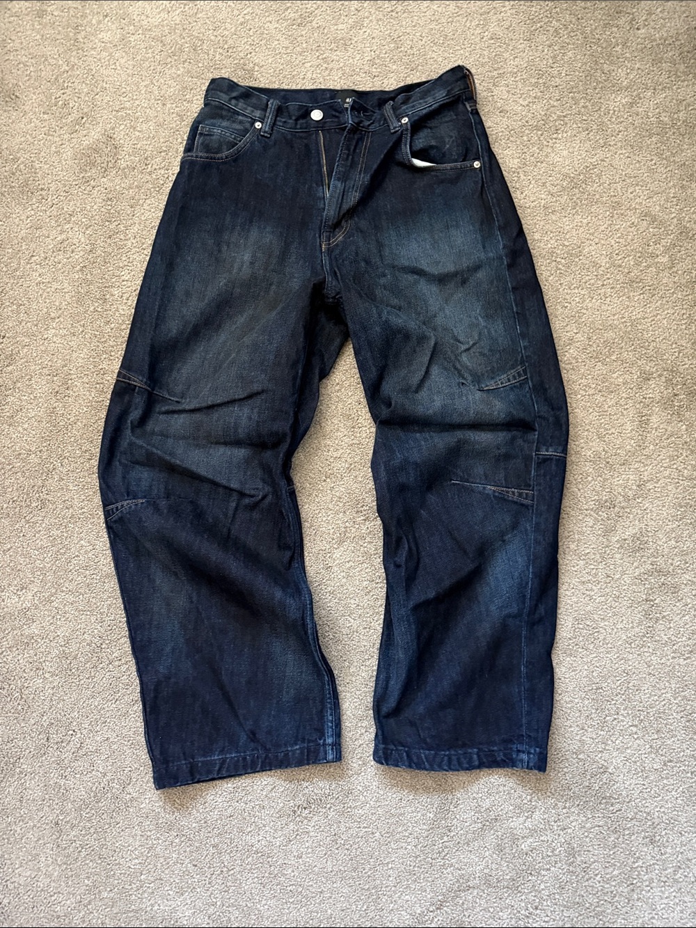 H&M Men's Relaxed Dark Blue Jeans